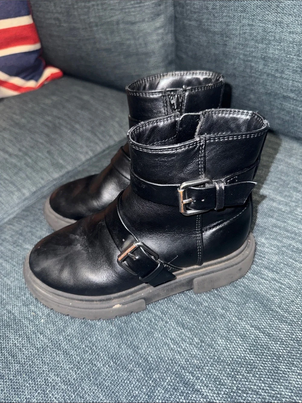 art class Black Buckle Ankle Boots